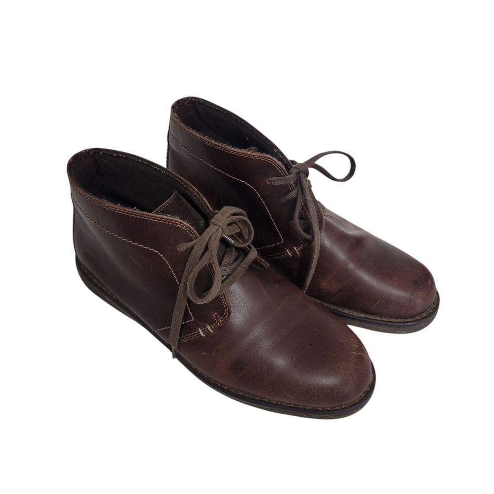 Sebago Men's Size 10.5 Reese Leather Dark Brown Lace Up Chukka Boots